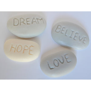 Inspirational Stones Soap Set - Believe, Dream, Love, Hope - SoapByNadia