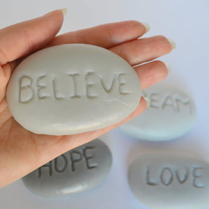 Inspirational Stones Soap Set - Believe, Dream, Love, Hope - SoapByNadia